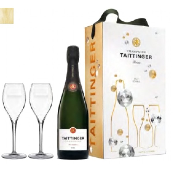 Tattinger Brut + 2 Glasses 0.75 LT