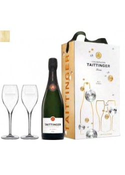 Tattinger Brut + 2 Glasses 0.75 LT